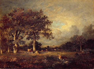 Landschaft mit Kühen, 1870er Jahre von Jules Dupré